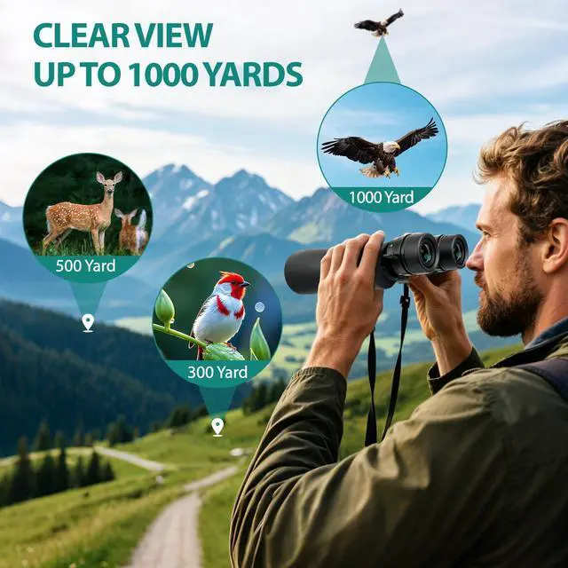 Alt view image 6 of 7 - 10-30x50 Zoom Binoculars for Adults High Power, Low Light Night Vision, BAK4 Prism with FMC Lens, Waterpoof, HD Professional Binoculars for for Bird Watching Hunting Travel Concerts & Sports