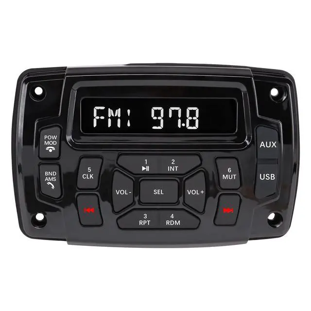 Main image of Marine Stereo Audio Radio Bluetooth Car Stereo Receivers Waterproof Player MP3 Boat Media with AM/FM Music Radio USB Input for Golf Cart Motorcycle UTV Head Unit Sound System