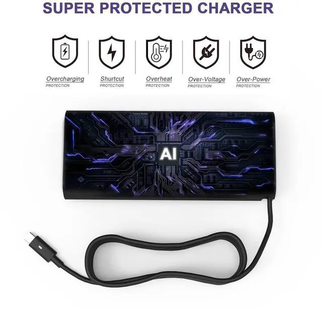 Alt view image 2 of 6 - 130W USB C Type C Adapter Laptop Charger Compatible with Dell XPS 15 2in1 9575 Precision 5530 2in1 5550 5750 3560 3550 3551 Latitude 7410 7310 7210 9410 9510 9575 5420 5520 5510 Power Supply Cord