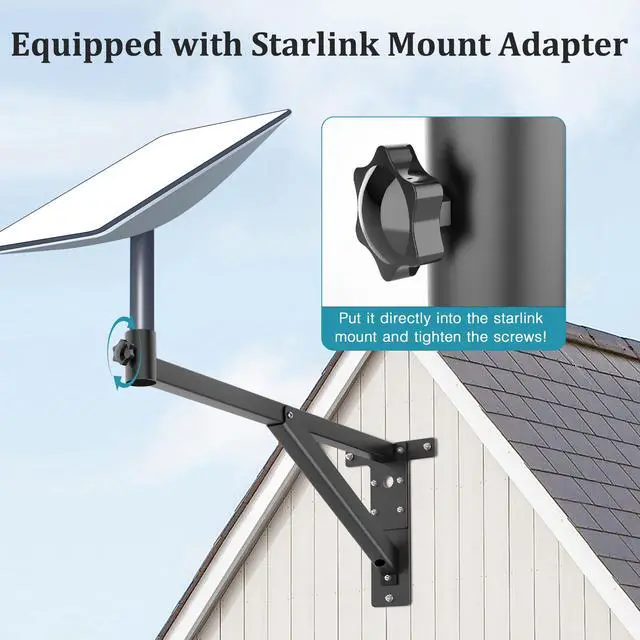 Alt view image 4 of 7 - Starlink Mounting Kit for V2,25inch Starlink Wall Mount Compatible Gen2 | Made of Thickened and Durable Steel Materials for Starlink Roof Bracket,Adjustable Range 13-26in Starlink Pole Mount for Gen2