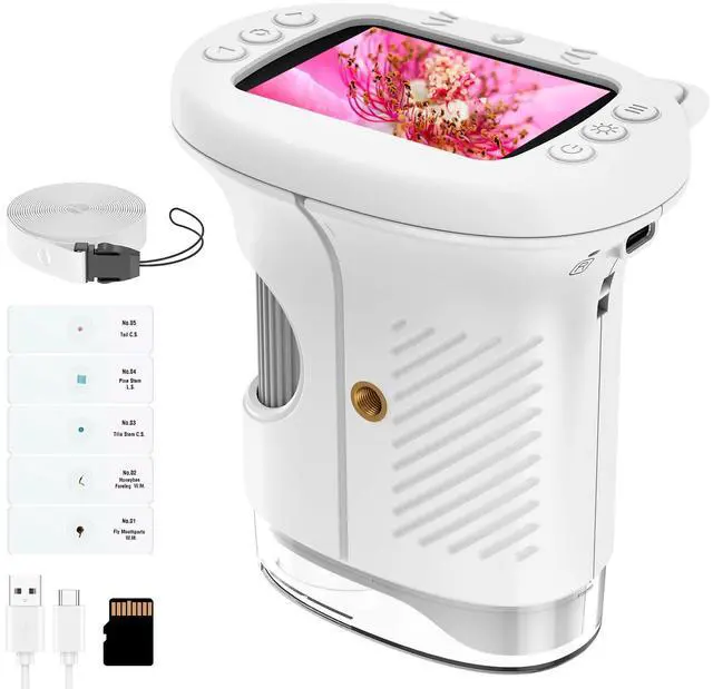Main image of Kids Handheld Digital Microscope 1000X: Science Gift Kit STEM Toy Ages 5-13 | 8GB SD Card for Photo/video, Rechargeable, 2.4" Screen, 8 LEDs, Portable Magnifying Glass Pocket Miniscope for Girls Boys