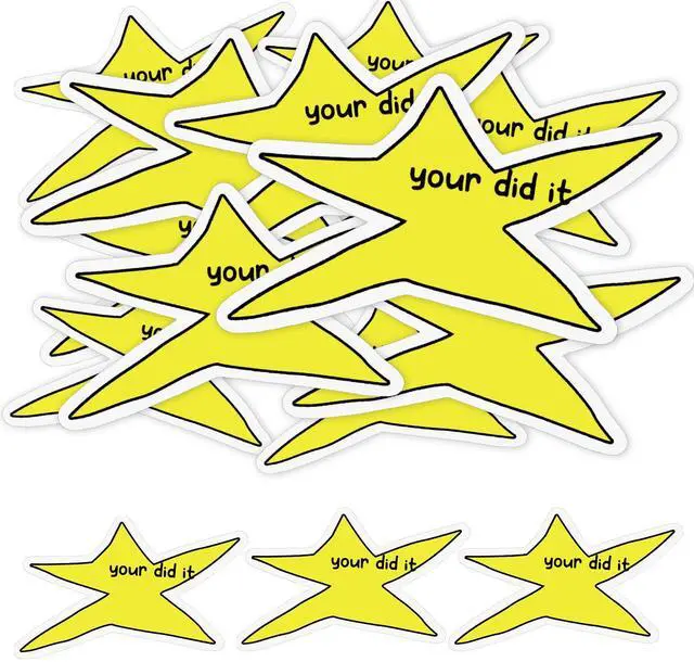 Main image of 200 Pcs Your Did It Star Meme Sticker Bulk Funny Gold Star Decal Motivation Positive Waterproof Vinyl Die-Cut Sticker for Coworkers Student Gag Graduation Gifts Laptop Bottle Phone Cars