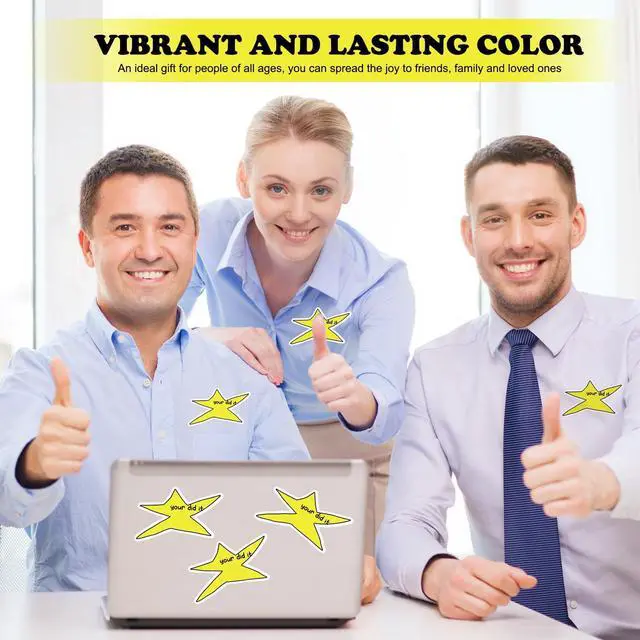 Alt view image 5 of 6 - 200 Pcs Your Did It Star Meme Sticker Bulk Funny Gold Star Decal Motivation Positive Waterproof Vinyl Die-Cut Sticker for Coworkers Student Gag Graduation Gifts Laptop Bottle Phone Cars