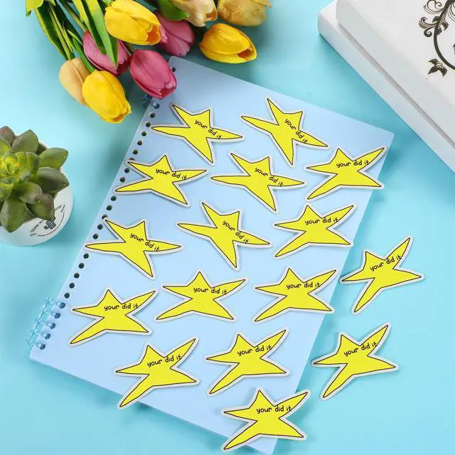 Alt view image 4 of 6 - 200 Pcs Your Did It Star Meme Sticker Bulk Funny Gold Star Decal Motivation Positive Waterproof Vinyl Die-Cut Sticker for Coworkers Student Gag Graduation Gifts Laptop Bottle Phone Cars