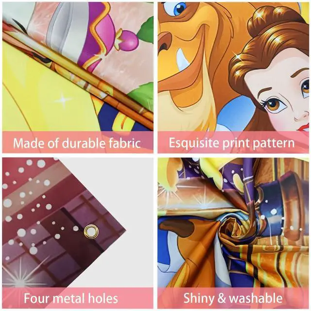 Alt view image 3 of 7 - Princess Backdrop, 7x5 FT Banner Background Cartoon Theme Birthday Party Supplies & Decor for Girls