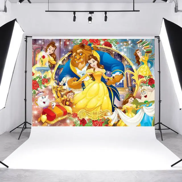 Alt view image 4 of 7 - Princess Backdrop, 7x5 FT Banner Background Cartoon Theme Birthday Party Supplies & Decor for Girls