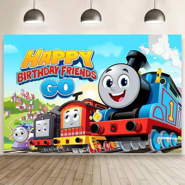 Main image of Train Birthday Backdrop Party Supplies for Train Themed Party Decorations(5x3ft)
