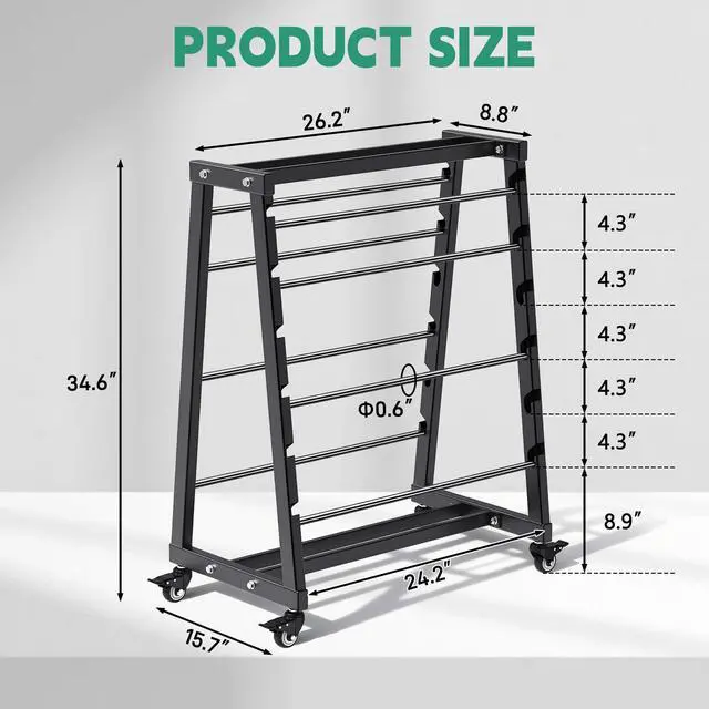 Alt view image 7 of 7 - Wire Spool Rack, Adjustable Cable Organizer, 8-Rod Cord Reels | With Locking Wheels for Electrical Industrial Warehouse Reel Storage 400 lbs Capacity Wire Spool Holder up to 12 Spools Rods