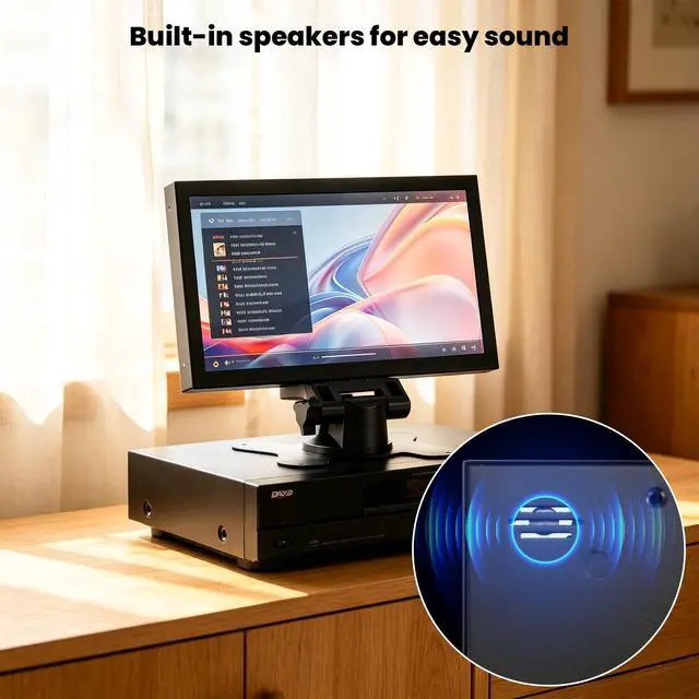 Alt view image 5 of 7 - Mini Monitor 7 Inch Screen HDMI, Portable Vga Monitor with AV BNC, 1024×600 LCD Small Screen with Built-in Speakers, 178° View Angle IPS, Multi-Function Small Display for Raspberry Pi PC/TV/DVD/CVBS