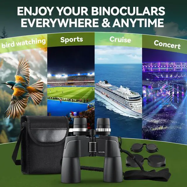 Alt view image 6 of 7 - 12-36X50 High Powered Zoom Binoculars for Adults - HD Professional Binoculars with Large Vision - Waterproof Binocular with Low Light for Bird Watching Travel Hunting Sports Cruise Outdoor