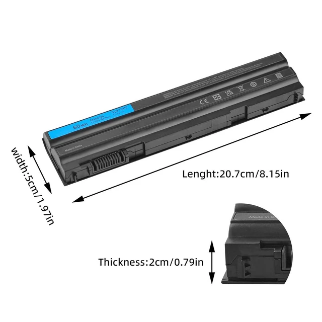Alt view image 4 of 7 - 60WH T54FJ Laptop Battery for Latitude E6440 E6430 E6420 E6520 E6530 E6540 E5430 E5520 E5530 E5420 Inspiron 4420 4520 4720 5420 5520 5720 7420 7520 7720 M421R M521R Vostro 3460 3560 M5Y0X N3X1D 8858X