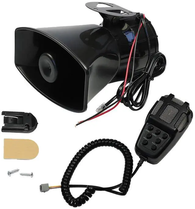 Main image of Car Siren Horn 7 Tone Sound Siren Police Mic PA Speaker Car System Emergency with Microphone Amplifier-100W Emergency Sound Electric Horn-12V