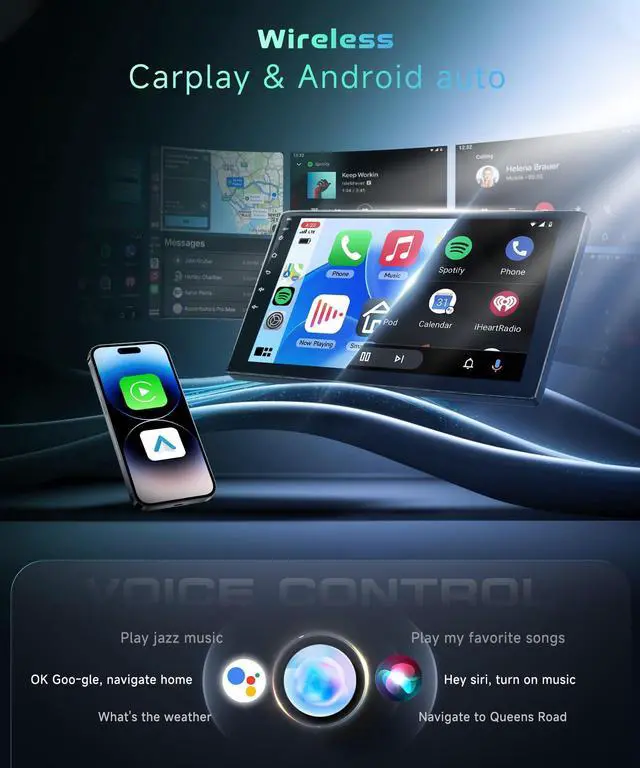 Alt view image 4 of 7 - 5/6GhzWiFi,for Honda Accord 7th 2003-2007 Car Stereo Radio with Snapdragon 8Core 4GB+64GB,10.1 Inch IPS Touchscreen Wireless Carplay/Android Auto DSP Hi-Res GPS Android 13 FM/RDS SWC Camera