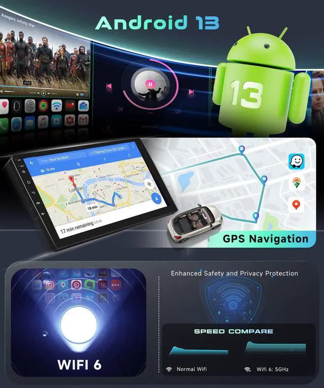 Alt view image 6 of 7 - 5/6GhzWiFi,for Honda Accord 7th 2003-2007 Car Stereo Radio with Snapdragon 8Core 4GB+64GB,10.1 Inch IPS Touchscreen Wireless Carplay/Android Auto DSP Hi-Res GPS Android 13 FM/RDS SWC Camera
