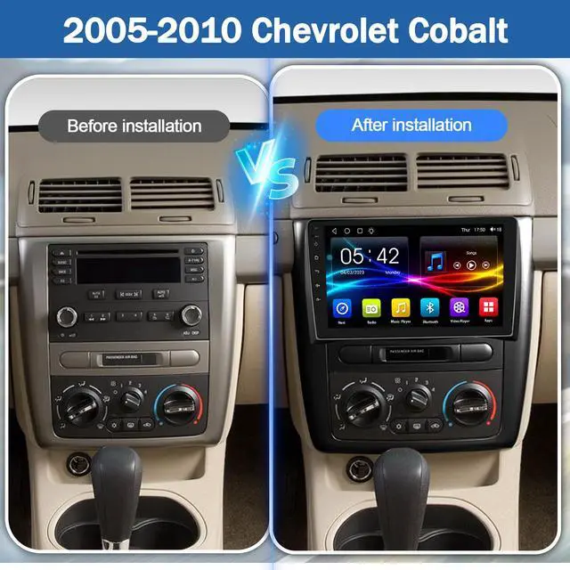 Alt view image 2 of 7 - 4+64G Car Radio for Chevrolet Cobalt 9 inch Touch Screen 2005 2006 2007 2008 2009 2010 Stereo,Wireless Carplay/WiFi/Bluetooth/EQ Audio/Andriod Auto/AM/FM/Navigation/AHD Camera