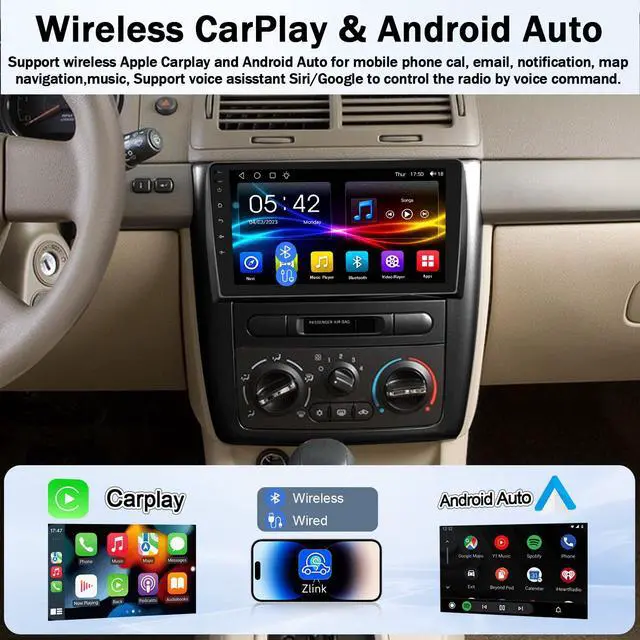 Alt view image 4 of 7 - 4+64G Car Radio for Chevrolet Cobalt 9 inch Touch Screen 2005 2006 2007 2008 2009 2010 Stereo,Wireless Carplay/WiFi/Bluetooth/EQ Audio/Andriod Auto/AM/FM/Navigation/AHD Camera