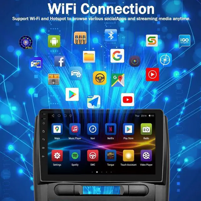 Alt view image 7 of 7 - 4+64G Car Radio for Chevrolet Cobalt 9 inch Touch Screen 2005 2006 2007 2008 2009 2010 Stereo,Wireless Carplay/WiFi/Bluetooth/EQ Audio/Andriod Auto/AM/FM/Navigation/AHD Camera