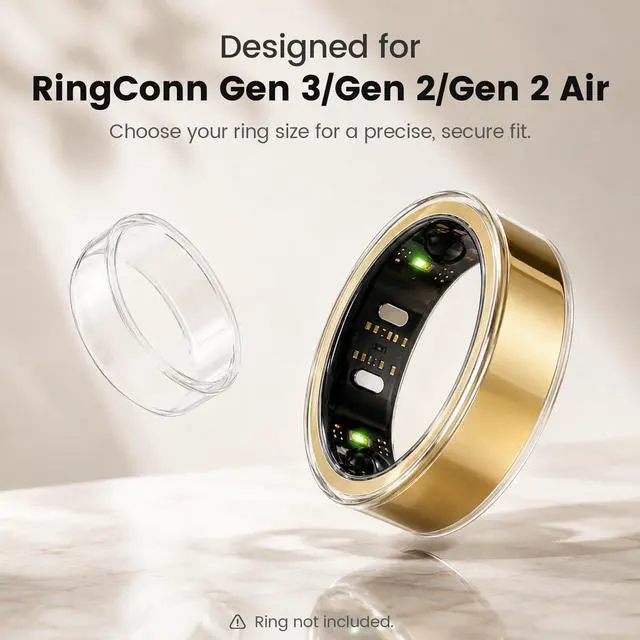Alt view image 2 of 6 - 5 Pack Ring Cover Compatible with RingConn Gen 3, Ultra-Thin Anti-Scratch TPU Ring Protector Accessories for Men Women (5Clear, Size 8)