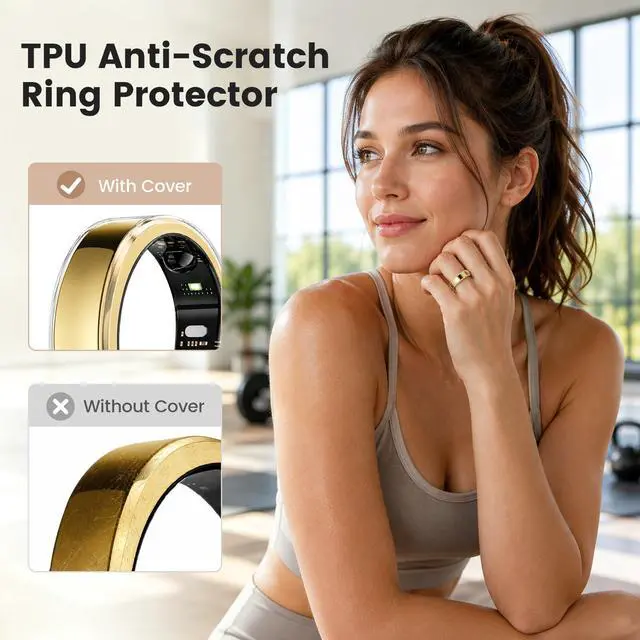 Alt view image 3 of 6 - 5 Pack Ring Cover Compatible with RingConn Gen 3, Ultra-Thin Anti-Scratch TPU Ring Protector Accessories for Men Women (5Clear, Size 8)