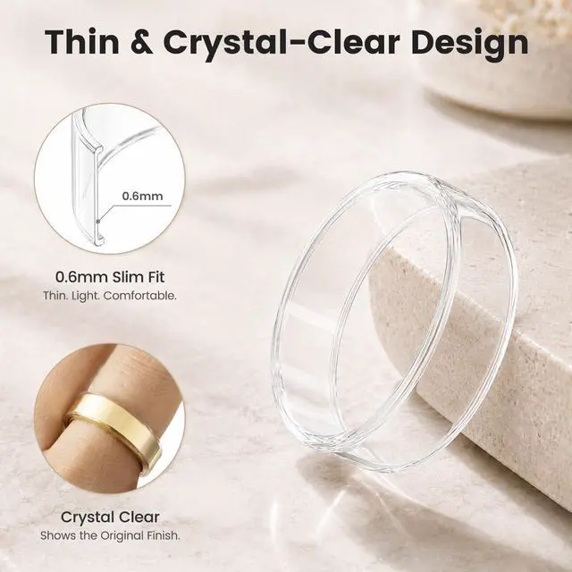 Alt view image 4 of 6 - 5 Pack Ring Cover Compatible with RingConn Gen 3, Ultra-Thin Anti-Scratch TPU Ring Protector Accessories for Men Women (5Clear, Size 8)