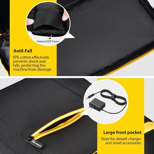 Alt view image 4 of 7 - Jump Starter Hard Case for DEWALT DXAEPS14 2000 Peak, Car Emergency Bag | Pocket Stores Clamps Cables Accessories, Keeps Battery Booster Protected For Drivers, Road Trips And Trunk Kits, Bag Only