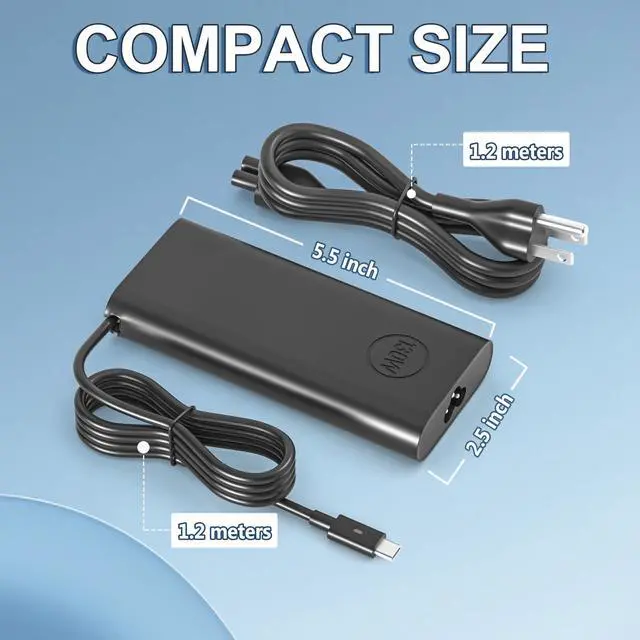 Alt view image 6 of 7 - 130W USB-C Laptop Charger fit for Dell Precision Latitude XPS 15 17 Series | 20V 6.5A Type-C Adapter for Dell 9520 9530 9720 9730 3470 3480 3490 3541 3551 5401 5411 5421 5431 5501 5511 5520 5521 5531