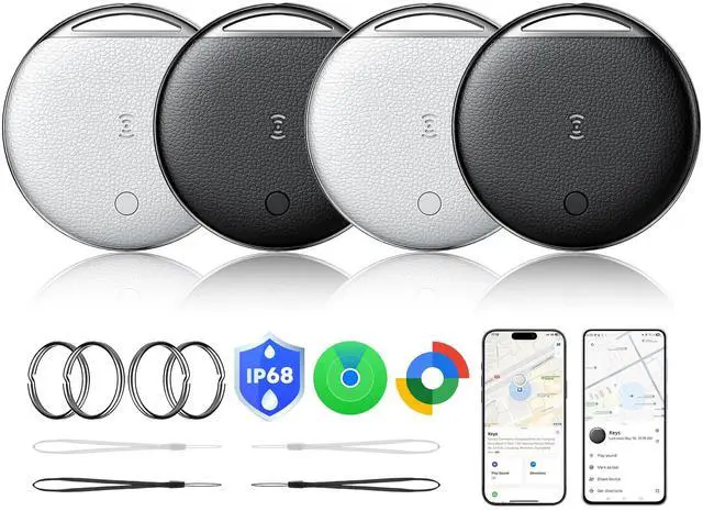 Main image of Air Tags for Android, Air Tags-4 Pack Work Compatible with Apple Find My & Google's Find Hub, Smart Tag Item Finders IP68 Waterproof Replaceable Battery for Wallet, Luggage, Backpack, Key (2026 New)