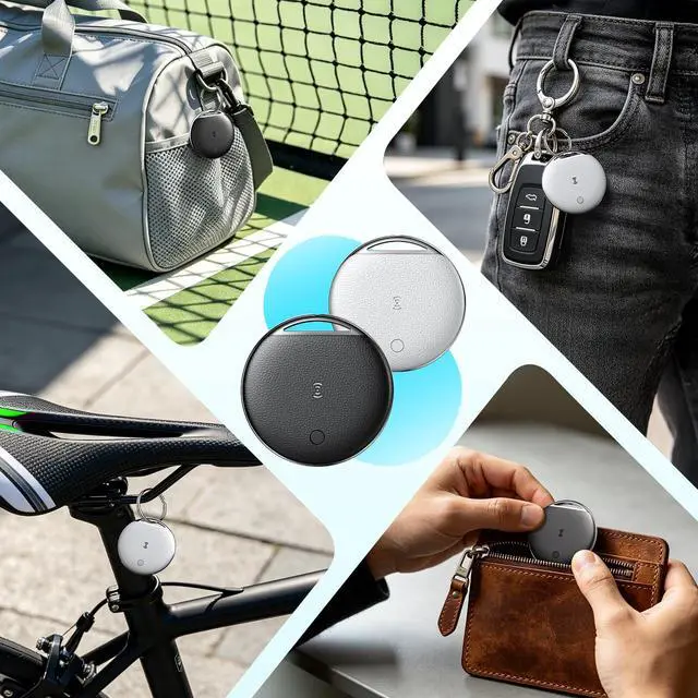 Alt view image 5 of 6 - Air Tags for Android, Air Tags-4 Pack Work Compatible with Apple Find My & Google's Find Hub, Smart Tag Item Finders IP68 Waterproof Replaceable Battery for Wallet, Luggage, Backpack, Keys (2026 New)