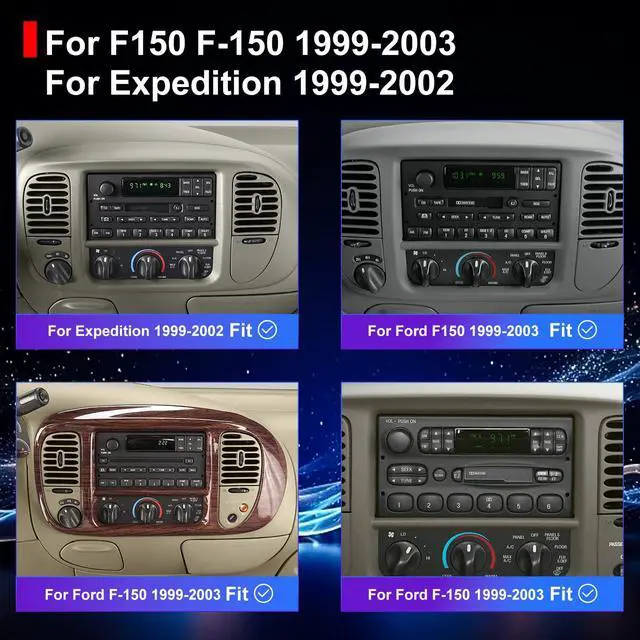 Alt view image 2 of 7 - 64G Android 13 Upgrade Car Radio for Ford F150 F-150 1999-2003, Expedition 1999-2002 Car Stereo, 9inch Touch Screen Apple CarPlay Android Auto GPS Bluetooth FM Backup Camera 5GWiFi