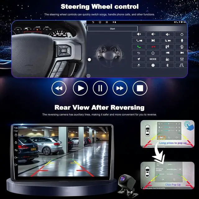 Alt view image 3 of 7 - 64G Android 13 Upgrade Car Radio for Ford F150 F-150 1999-2003, Expedition 1999-2002 Car Stereo, 9inch Touch Screen Apple CarPlay Android Auto GPS Bluetooth FM Backup Camera 5GWiFi