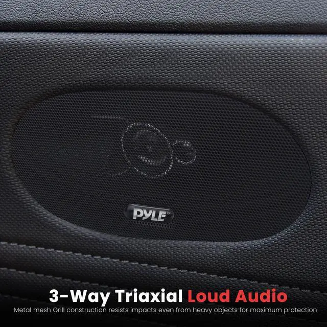 Alt view image 3 of 7 - 3-Way Universal Car Stereo Speakers - 300W 4" x 10" Triaxial Loud Pro Audio Car Speaker Universal OEM Quick Replacement Component Speaker Vehicle Door/Side Panel Mount Compatible, PL410BK (Pair)