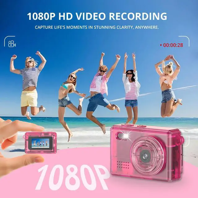 Alt view image 3 of 7 - Y2K Mini Pink Keychain Camera, 1080P HD & 2MP, 32GB Card | 5 Filters & Flash, 0.96" Display, OTG Adapter for Android, Mini Wearable Pendant for Travel/Vlog/Night Shots, Ideal Gift