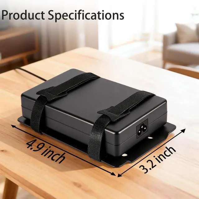 Alt view image 6 of 7 - Universal Metal Laptop Charger Holder, Adjustable Under Desk Power Brick Mount Organizer for Charging Bricks & Cables Space Saving Power Adapters Mount, Secure Supply Holder for Laptop Chargers,Black