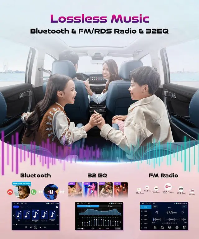 Alt view image 5 of 7 - Android Car Stereo for Nissan Altima 2008-2012 with Wireless CarPlay Android Auto, 4Core 4G+64G 9 Inch Touchscreen Car Radio Mirror Link GPS Navigation WiFi Bluetooth FM RDS EQ SWC