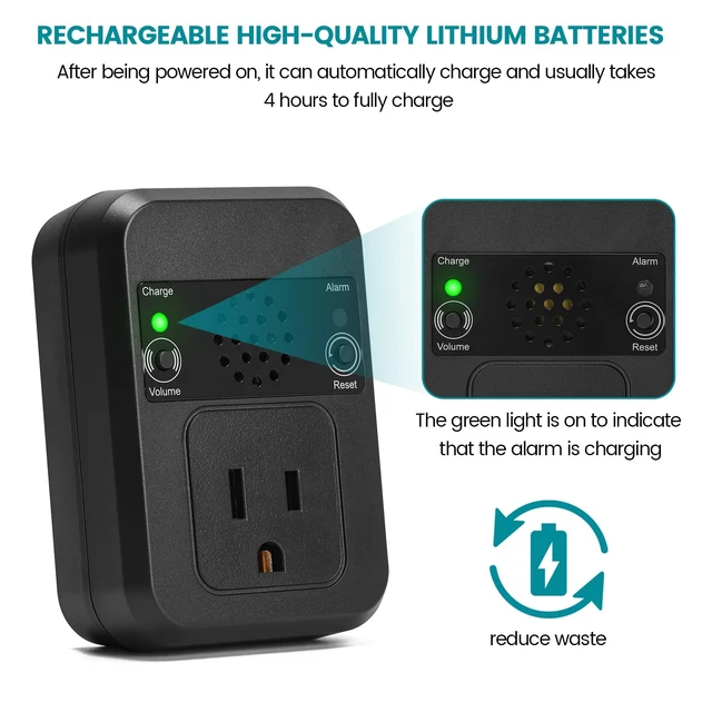Alt view image 5 of 7 - Power Outage Alarm with LED Indicator Lights and 80-120dB Adjustable Alarm, Perfect for Monitoring Refrigerators, Freezers & Sewage