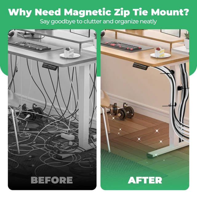 Alt view image 2 of 7 - Magnetic Zip Tie Mount, 25LBS Strong Magnetic Wire Holder, Multipurpose Magnet Zip Tie Mount, Waterproof Magnet Cable Tie Holders for Home Office Marine Automotive Electrical Wiring Management