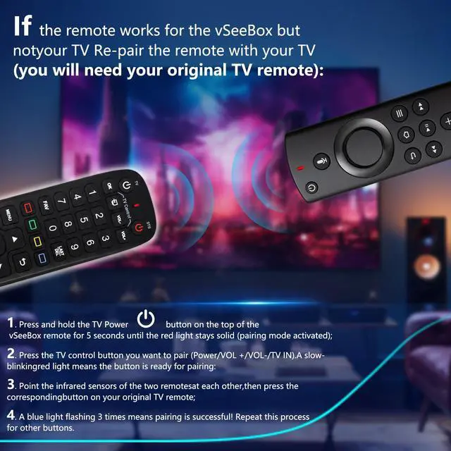 Alt view image 6 of 7 - New Backlight V6 Plus Voice Remote Control, Compatible with vSeeBox V6 Plus Intelligent Bluetooth Voice Remote Control