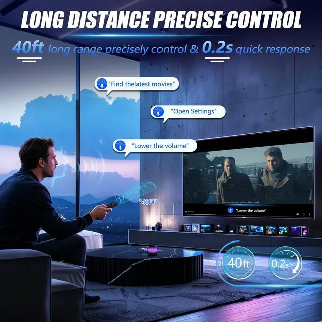 Alt view image 4 of 7 - New Backlight V6 Plus Voice Remote Control, Compatible with vSeeBox V6 Plus Intelligent Bluetooth Voice Remote Control