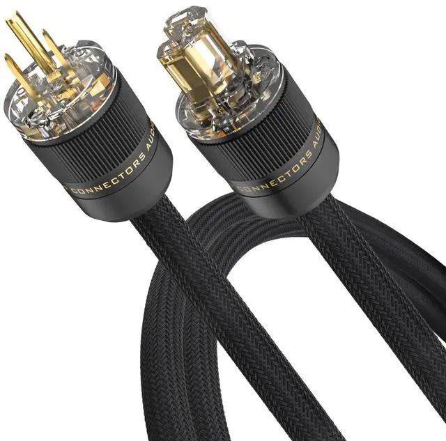 Main image of Audiocrast HiFi Power Cord, Hi-End Braided Sleeve Amplifier Power Cable - 10AWG - OD 17MM - Shielding, Audiophile High Fidelity AC Power Wire with Gold US Plug+IEC320 C13 Connector (4.9FT/1.5M)