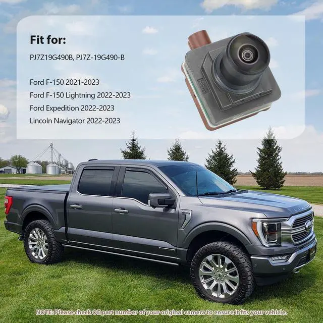 Alt view image 2 of 7 - PJ7Z-19G490-B Backup Rear Camera Replacement for Ford F-150 2021-2023, F-150 Lightning & Ford Expedition & Lincoln Navigator 2022-2023, OE Cam Replaces PJ7Z19G490B by