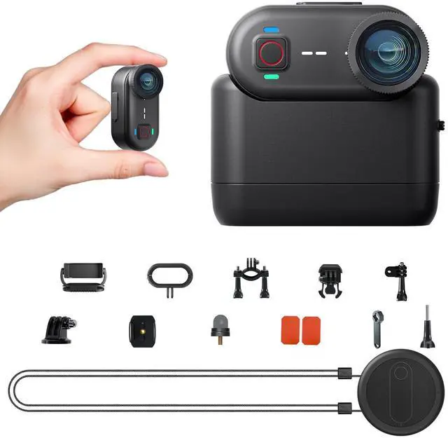 Main image of K80 Thumb Action Camera, POV mini Body Camera 4K with Action Pod & Built-in 64GB, 20MP WiFi Remote Control, 6-Axis EIS Stabilization,10M Waterproof Portable Body Cam for Vlogging/Motorcycling