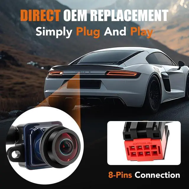 Alt view image 6 of 7 - Rear View Backup Camera for 2011 2012 2013 2014 Dodge Charger Chrysler 300 | Night Vision, Wide-angle, Parking Assist Reverse Camera Plug-and-Play Replaces# 56054058AD, 56054058AF, 56054058AE