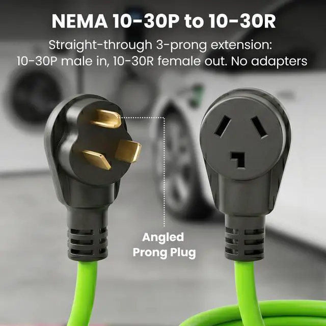 Alt view image 3 of 7 - 3 Prong Dryer Cord, 10 Ft Dryer Extension Cord, NEMA 10-30P to 10-30R, 30 Amp 220V 240V Heavy Duty, 10/3 AWG STW Copper Cable, 3 Prong Dryer Extension Cord for Older Outlets