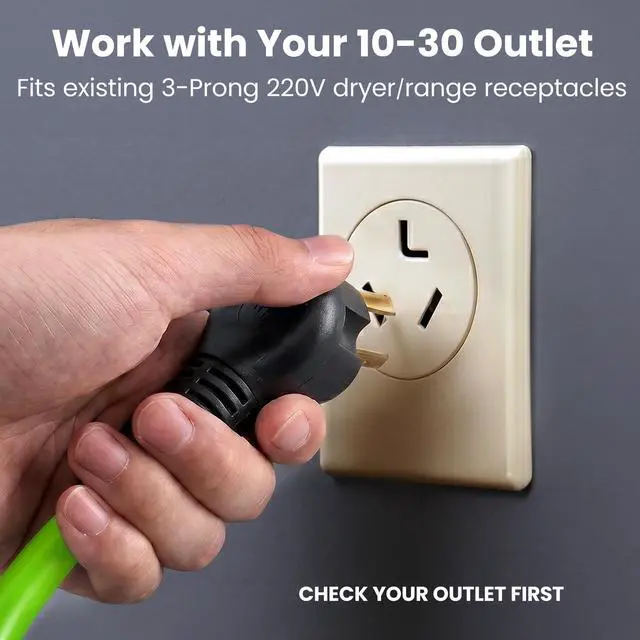 Alt view image 6 of 7 - 3 Prong Dryer Cord, 10 Ft Dryer Extension Cord, NEMA 10-30P to 10-30R, 30 Amp 220V 240V Heavy Duty, 10/3 AWG STW Copper Cable, 3 Prong Dryer Extension Cord for Older Outlets