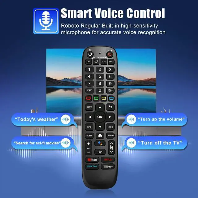 Alt view image 2 of 7 - Backlight V6 Plus Voice Remote Control Replacement for Vseebox V6plus Remote Compatible for vSeeBox V5 Pro,3 Pro, V3 Plus