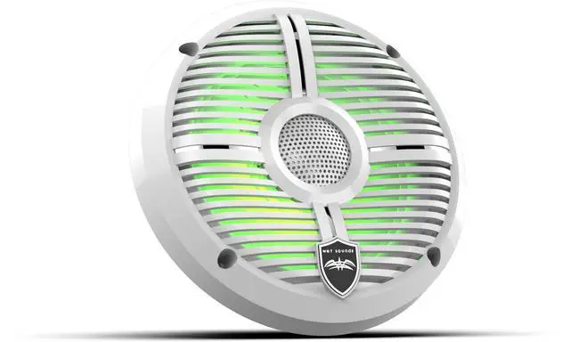 Alt view image 3 of 7 - Recon 6 XW-W | High Output Component Style 6.5" Marine Coaxial Speakers with White Grille and RGB Backlighting