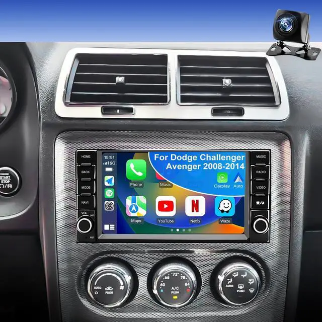 Main image of 5GWiFi Radio for Dodge Challenger Avenger 2008-2014, Liberty Ram 1500/2500/3500 2009-2012, Charger 2008-2010, Town & Country 2008-2016, 7inch Car Stereo Touchscreen Carplay Android Auto GPS FM Camera