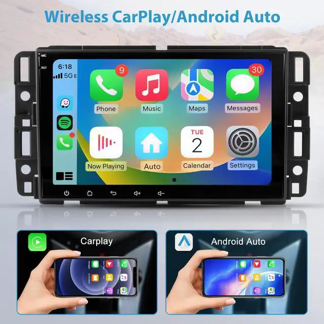 Alt view image 2 of 7 - 8" Car Radio Stereo 64GB for Chevy Silverado Suburban GMC Sierra