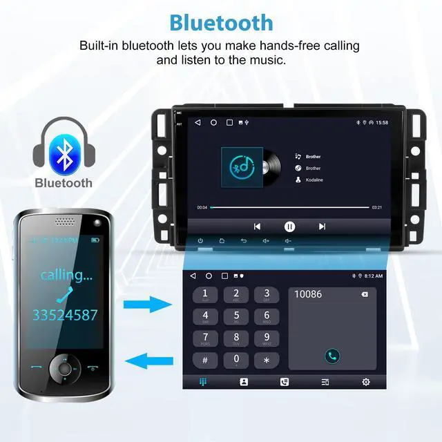 Alt view image 5 of 7 - 8" Car Radio Stereo 64GB for Chevy Silverado Suburban GMC Sierra