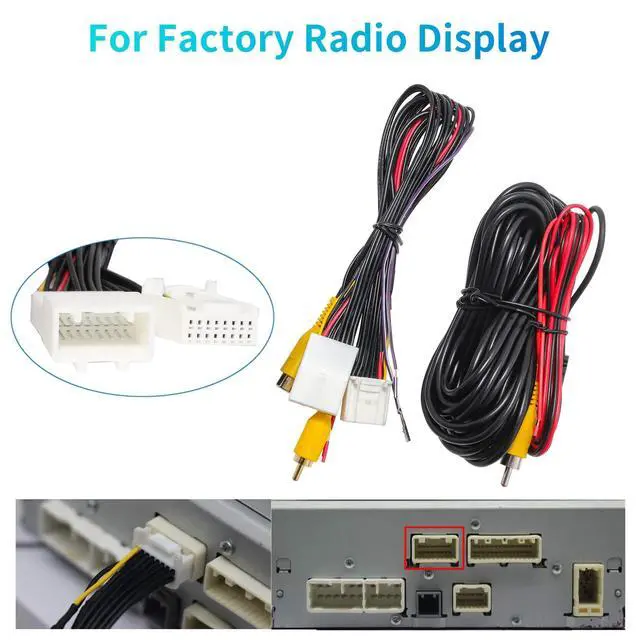 Alt view image 6 of 7 - Rear View Backup Camera Kit for 2012-2014 Toyota Camry Corolla RAV4 Prius Avalon Aftermarket Reverse Camera to Factory Radio Display Selectable Guideline W/Backup Camera Harness